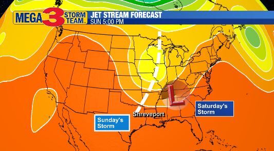 Jet stream forecast for Sunday